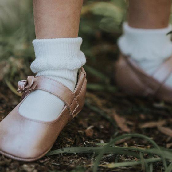 Drop Needle Cream Socks - socks and tights - Bebe by Minihaha