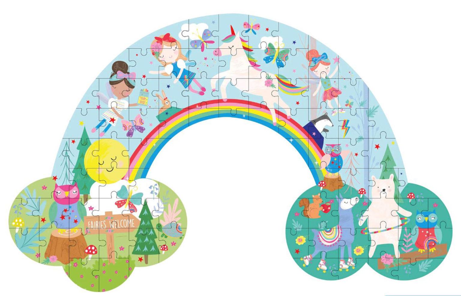 Floss & Rock Jigsaw Puzzle 80 piece - Rainbow Fairy - Toys - Floss & Rock