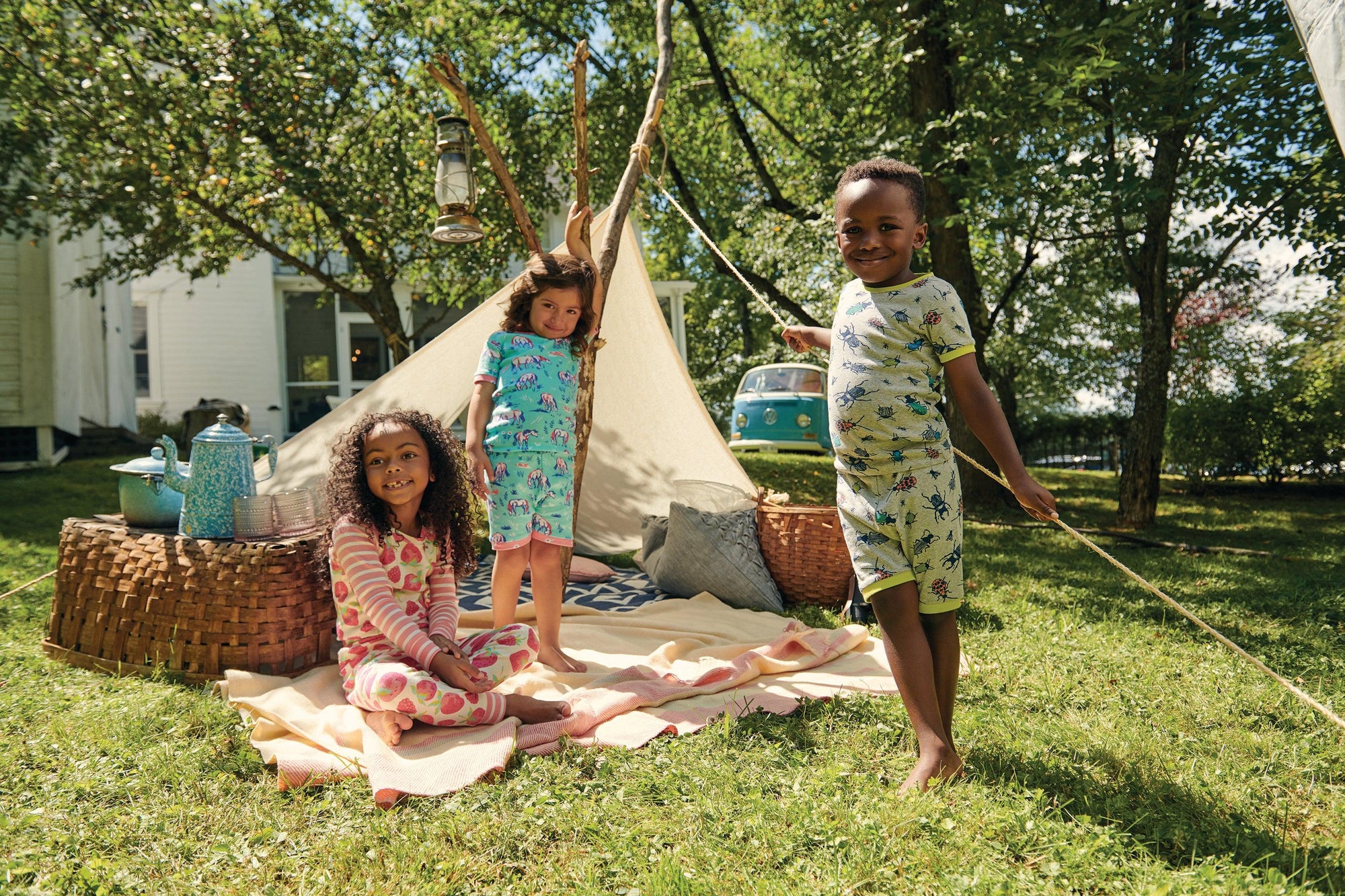 Hatley Girls Organic Pyjama set - Painted Pastures - Girls sleepwear - Hatley