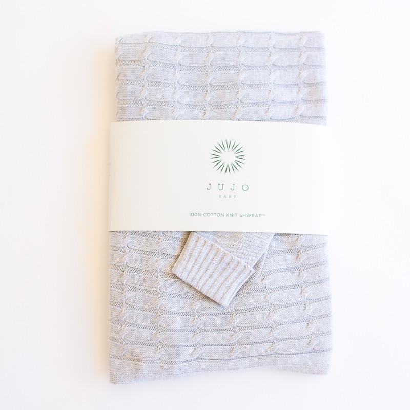 Jujo Shwrap All Over Cable - Pale Blue Melange - Baby Wrap - Jujo