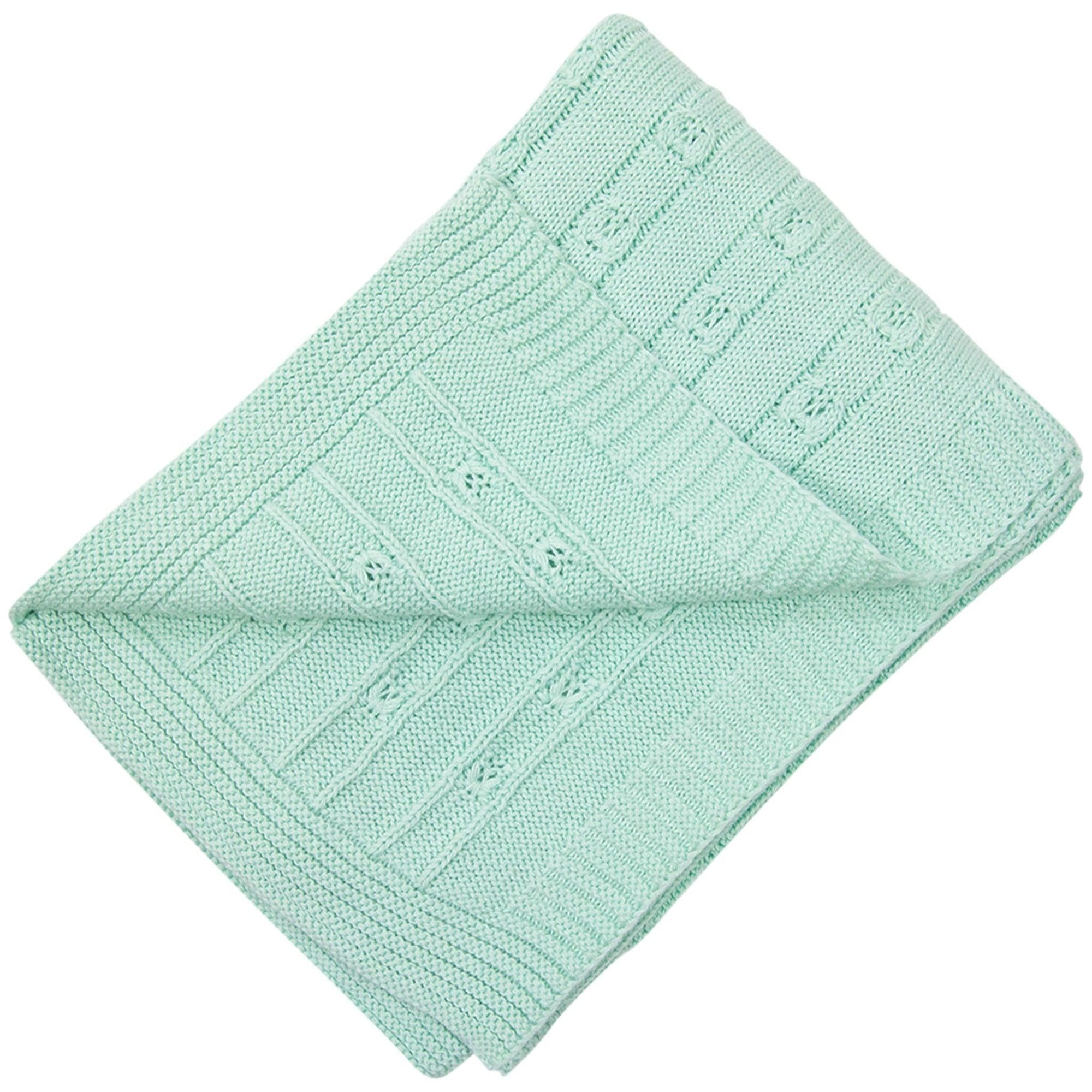 Korango Fine Cable Knit Blanket - Mint - Blanket - Korango