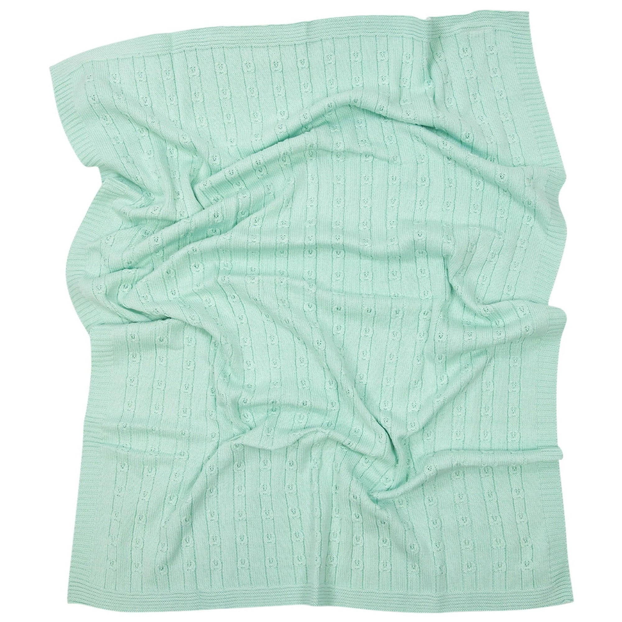 Korango Fine Cable Knit Blanket - Mint - Blanket - Korango