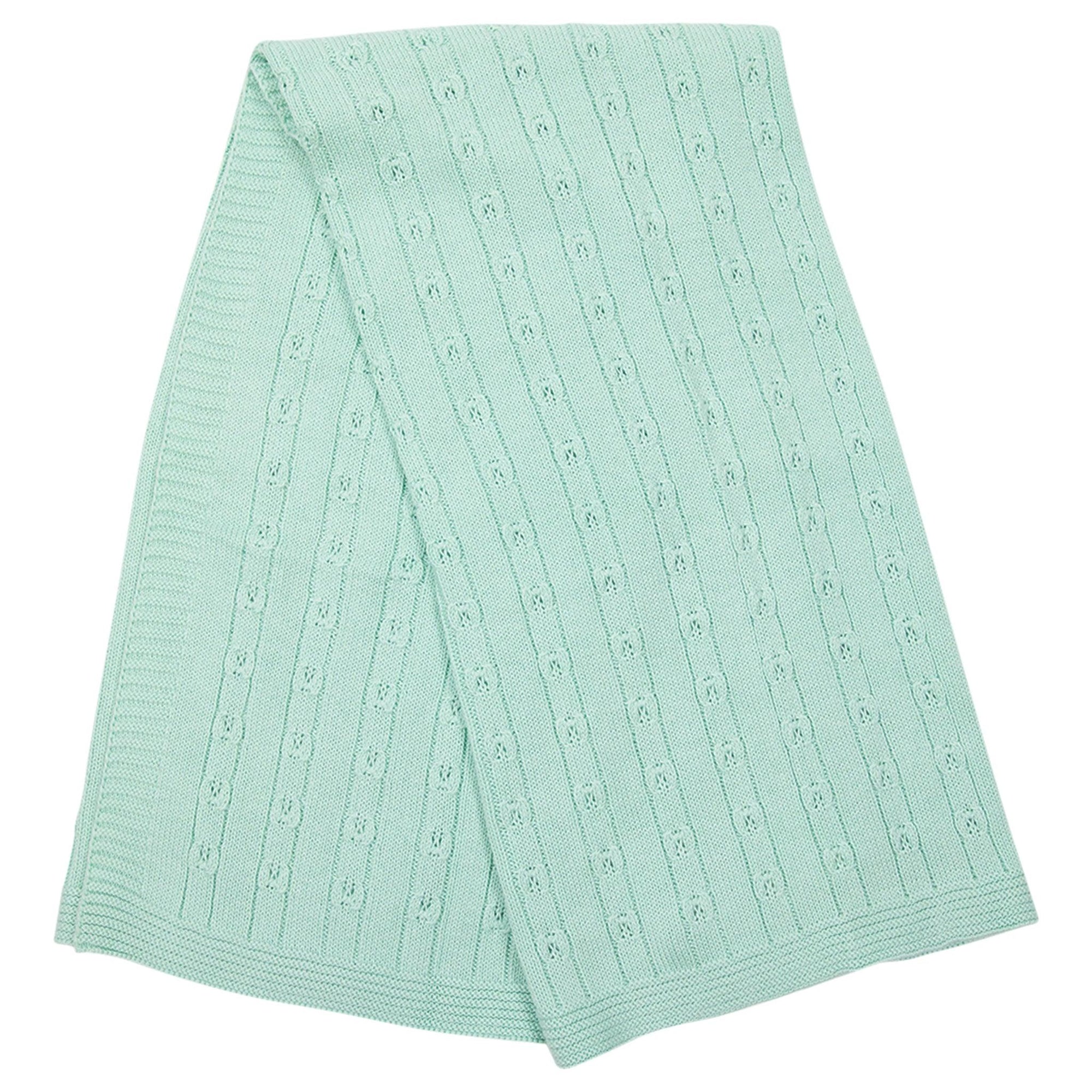 Korango Fine Cable Knit Blanket - Mint - Blanket - Korango