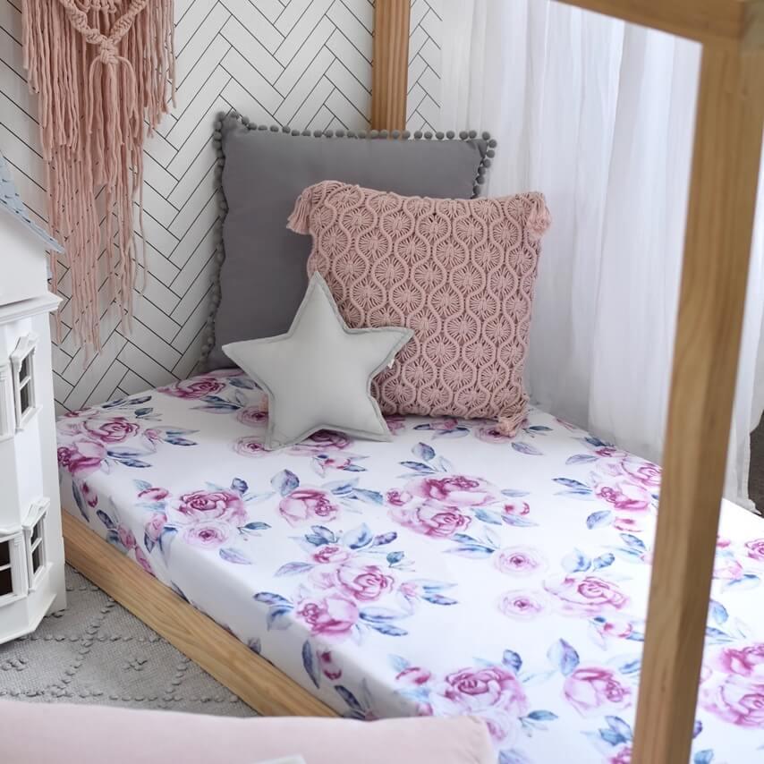 Lilac Skies - Snuggle Hunny Fitted Cot Sheet - Bedding and Change Pad Covers - Snuggle Hunny Kids