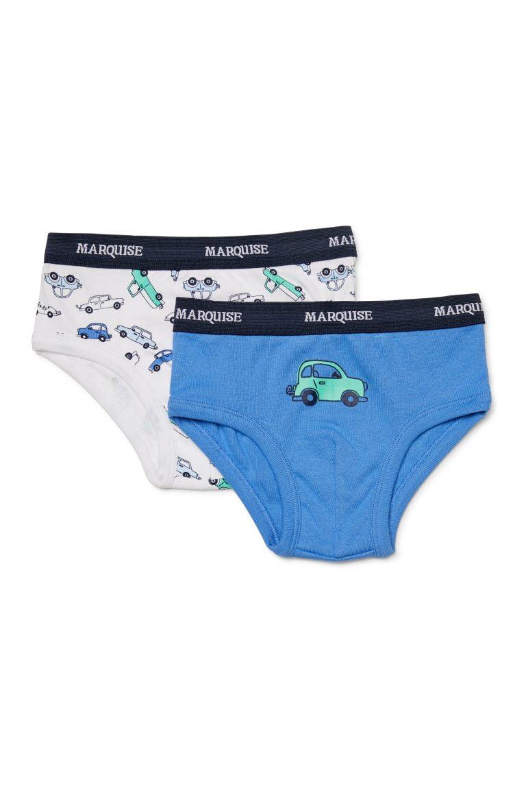 Marquise Boys Cars 2 Pack Underwear - Blue - Boys underwear - Marquise