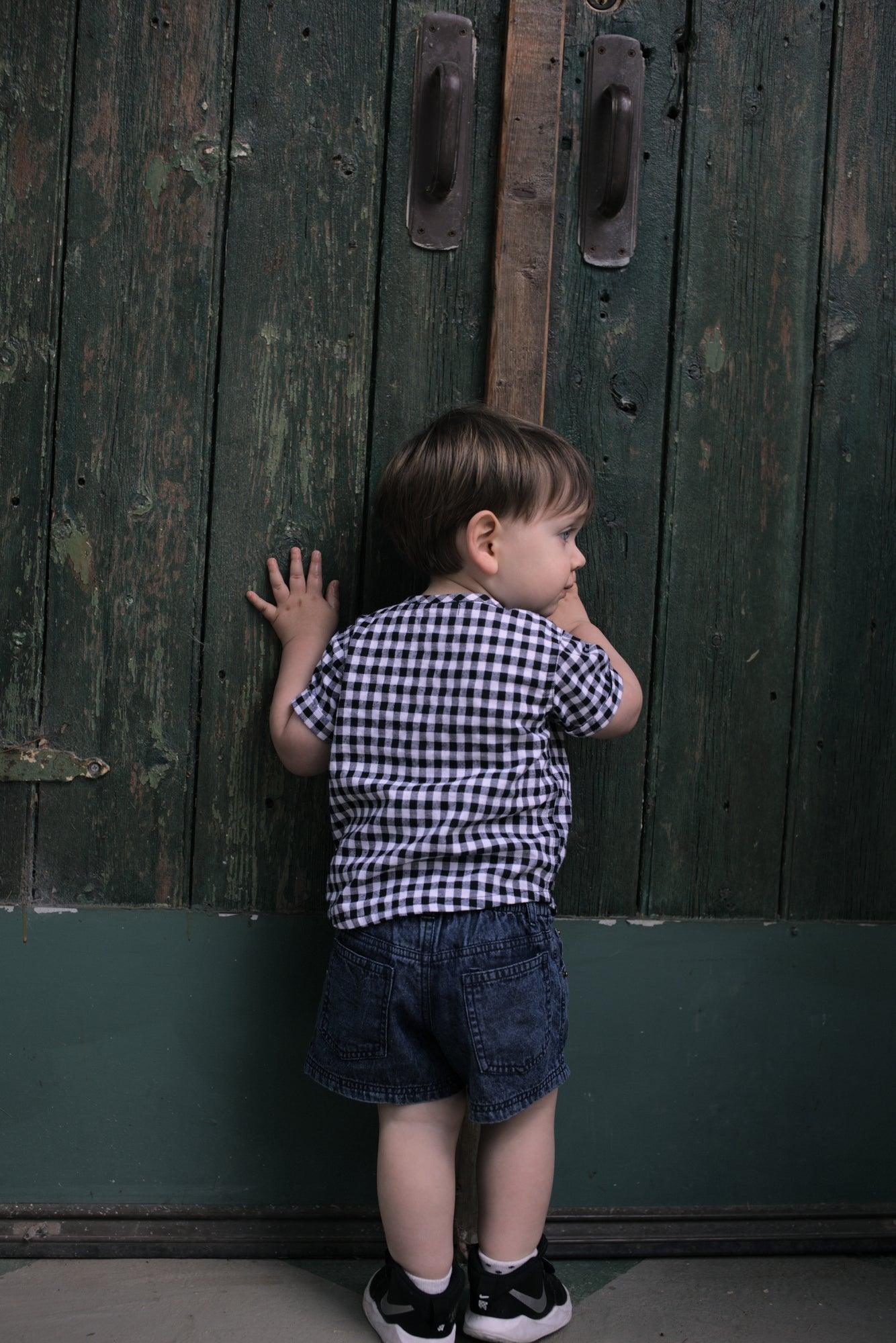 Minouche Remy Shirt - Black/White Gingham - Boy top - Minouche