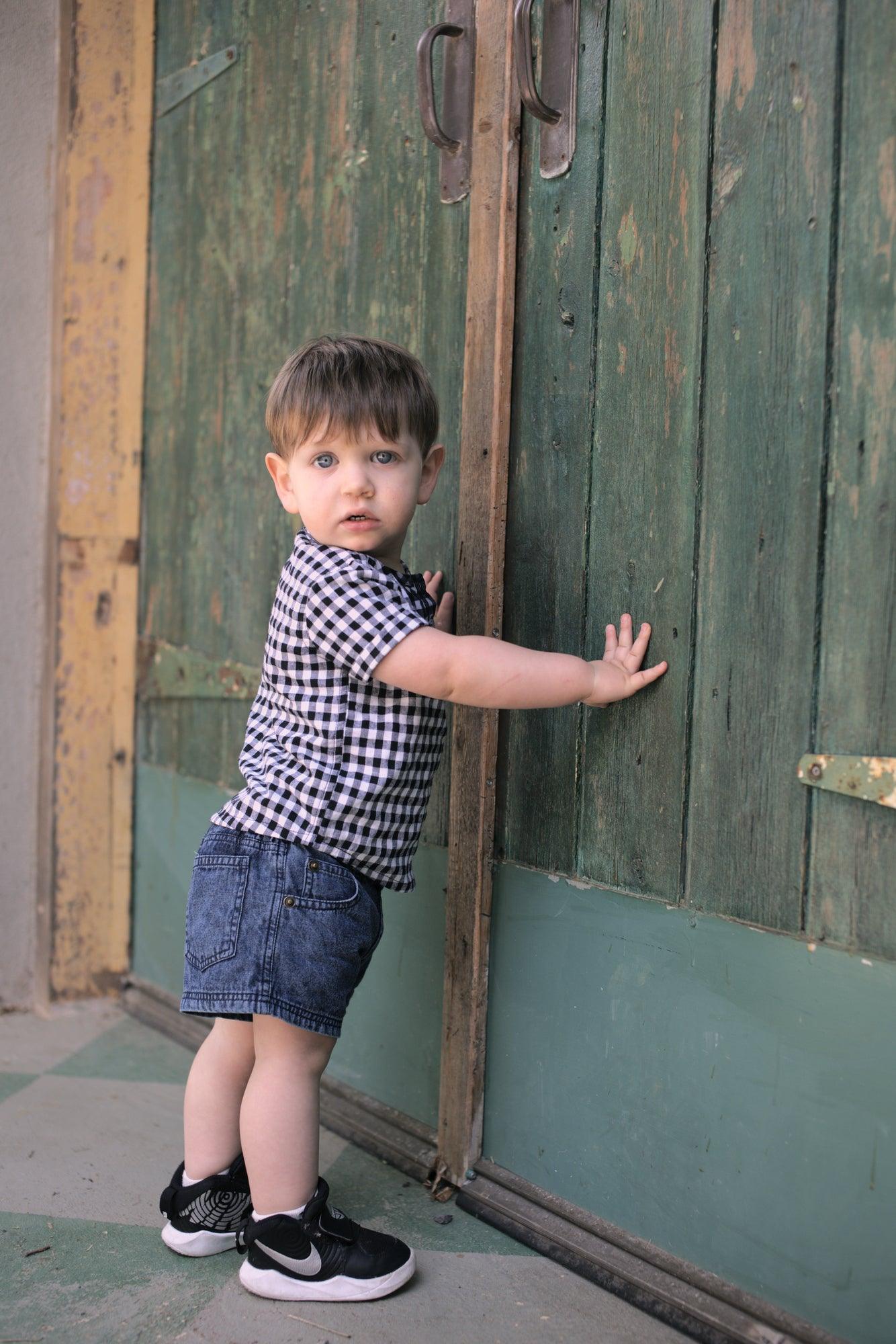 Minouche Remy Shirt - Black/White Gingham - Boy top - Minouche