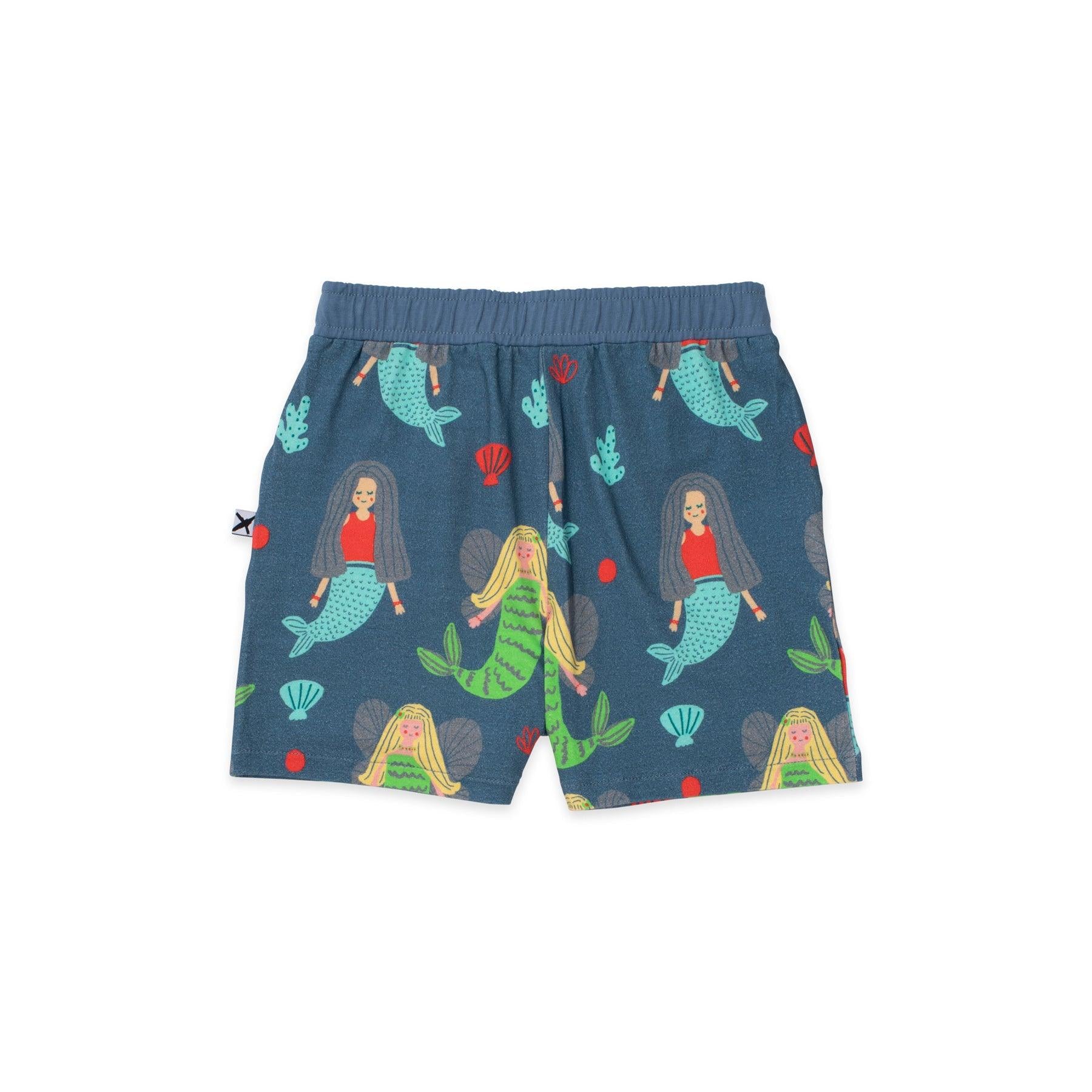 Minti Mermaid Fairy Shorts - Muted Blue - Girls bottoms - Minti