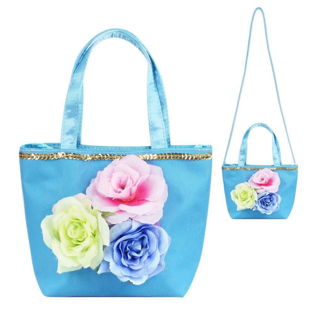 Pink Poppy Into the woods Flower Handbag - Blue - Accessory - Pink poppy