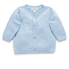 Purebaby Essential Cardigan - Melange Blue - Baby - Purebaby