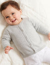 Purebaby Essential Cardigan - Melange Grey - Baby - Purebaby