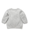 Purebaby Essential Cardigan - Melange Grey - Baby - Purebaby