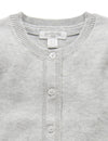 Purebaby Essential Cardigan - Melange Grey - Baby - Purebaby