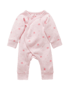 Purebaby Premi Crossover L/S Growsuit - Pale Pink Leaf - Baby - Purebaby
