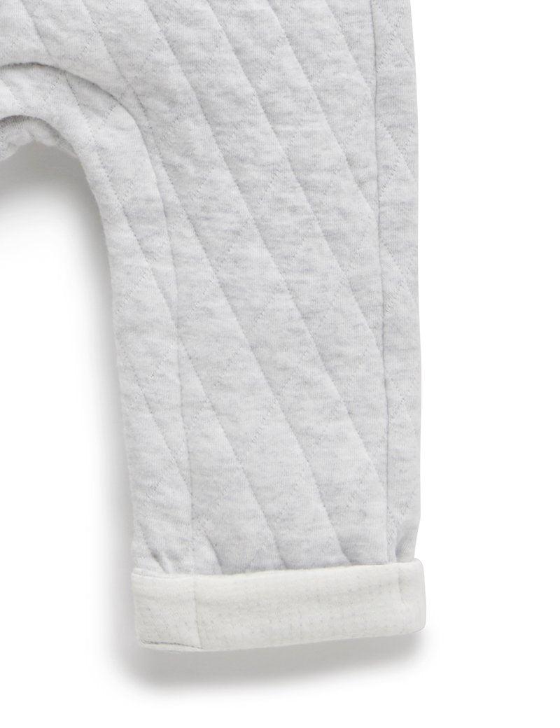 Purebaby Quilted Overall - Soft Grey Melange - Baby Overall - Purebaby