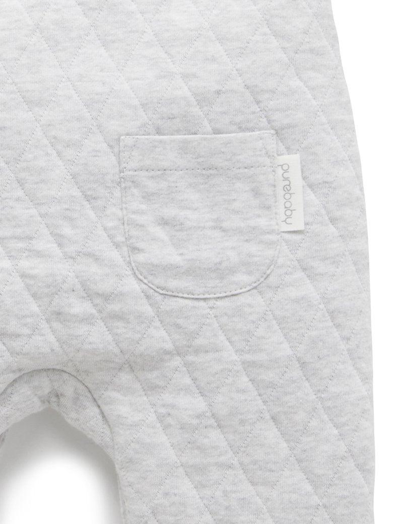 Purebaby Quilted Overall - Soft Grey Melange - Baby Overall - Purebaby