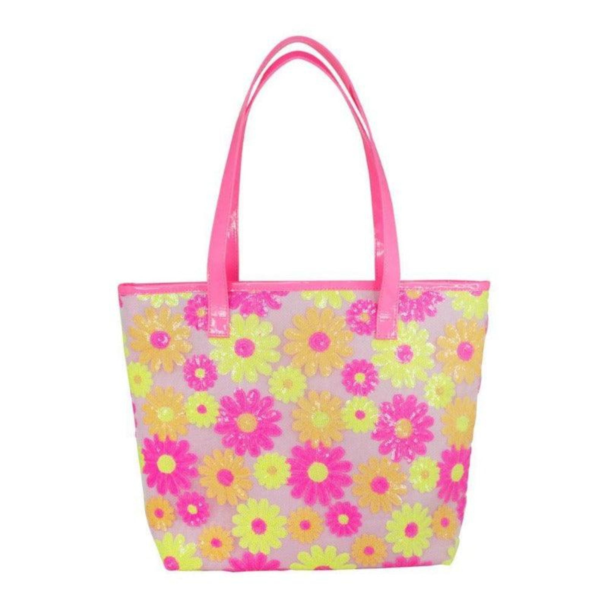 Sequin Daisy Beach Bag - Lilac - Accessory - Pink poppy