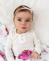 Snuggle Hunny Lullaby Pink Velvet Baby Headband and Bow - Baby hair bands - Snuggle Hunny Kids