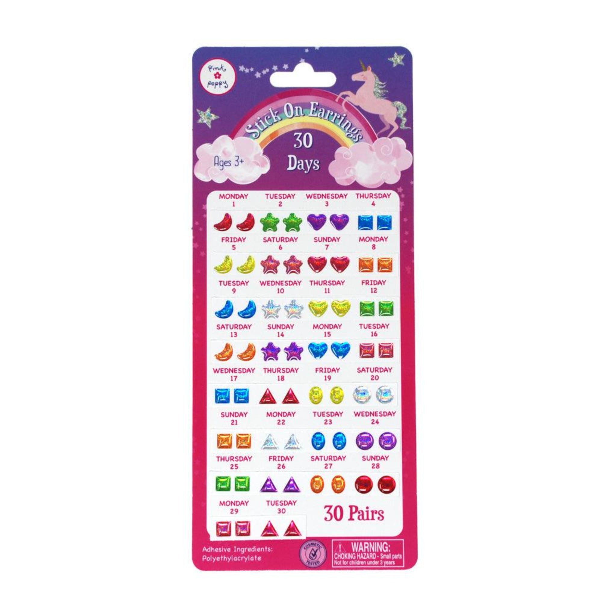 Stick On Earring - 30 Days -  - Pink poppy