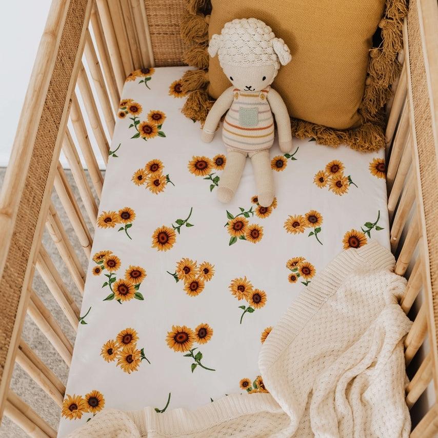 Sunflower- Snuggle Hunny cot blanket - Bedding and Change Pad Covers - Snuggle Hunny Kids