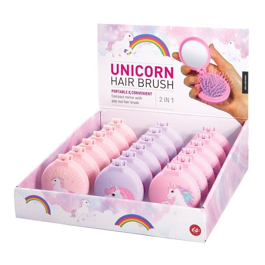 Unicorn Hair Brush with Compact Mirror -  - Canterbury Kids