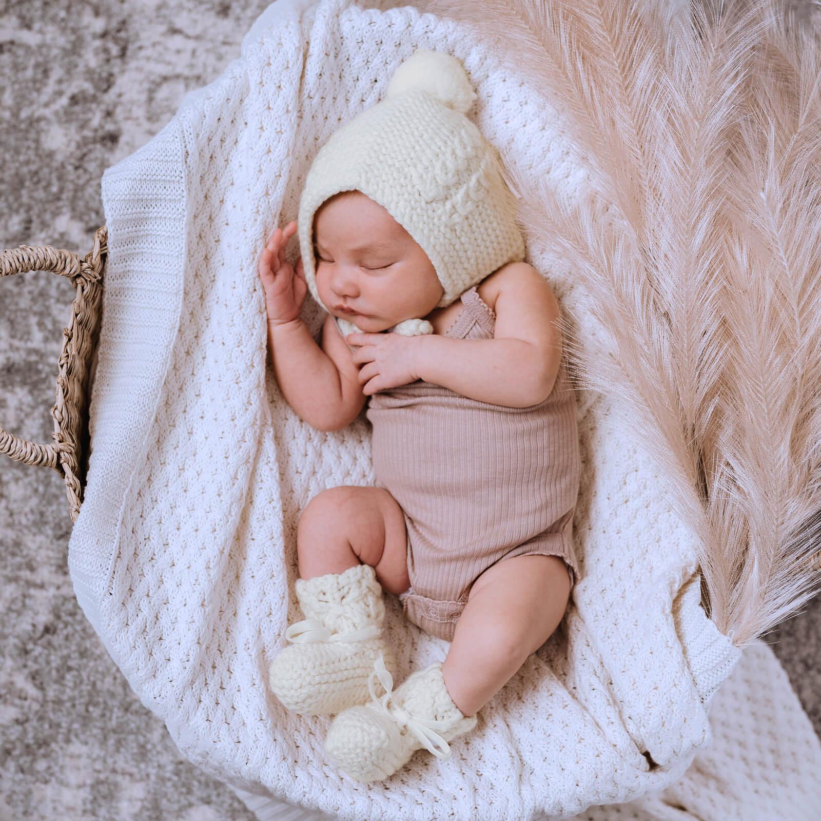 White - Snuggle Hunny Diamond Knit Baby Blanket - Blanket - Snuggle Hunny Kids