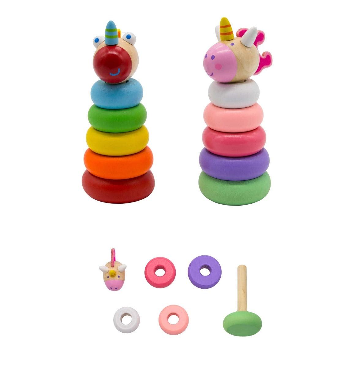Wooden Stacking Toy - Dragon & Unicorn - wooden toy - Toyslink