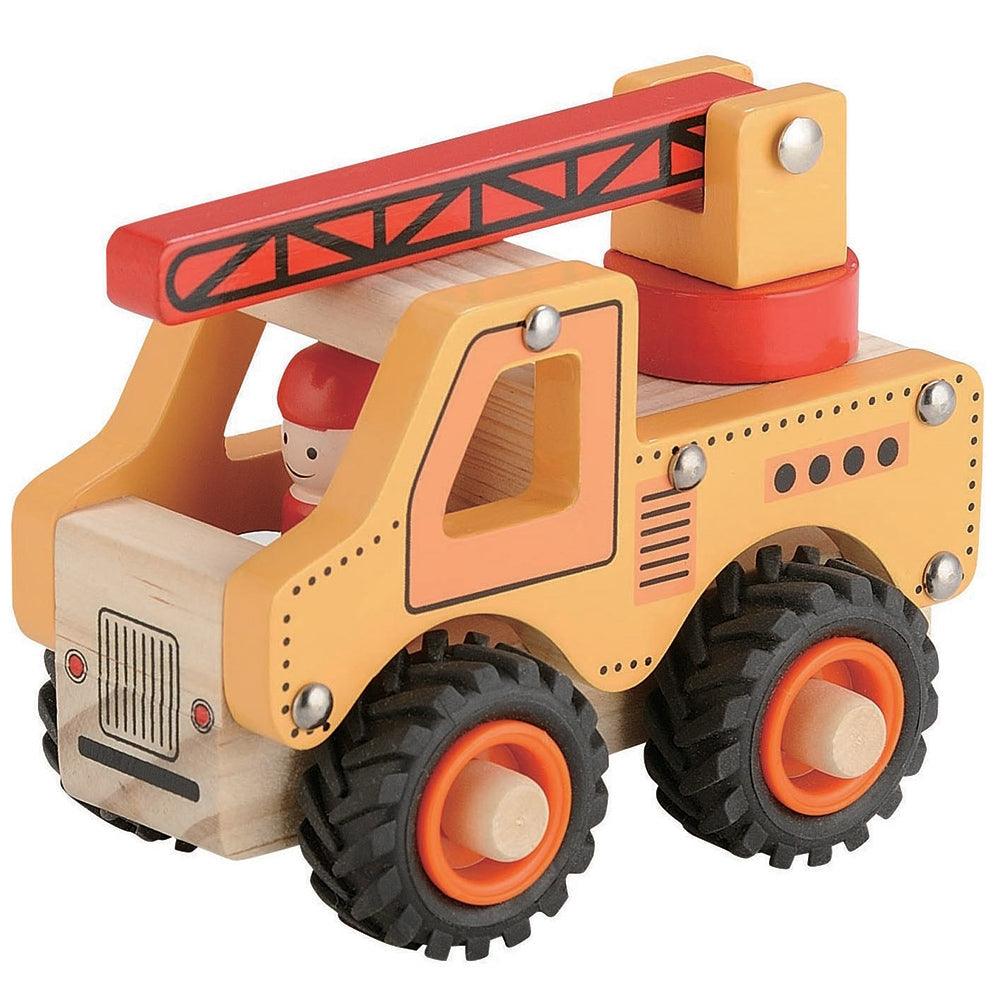Wooden Toy Crane - Yellow - Toys - Toyslink